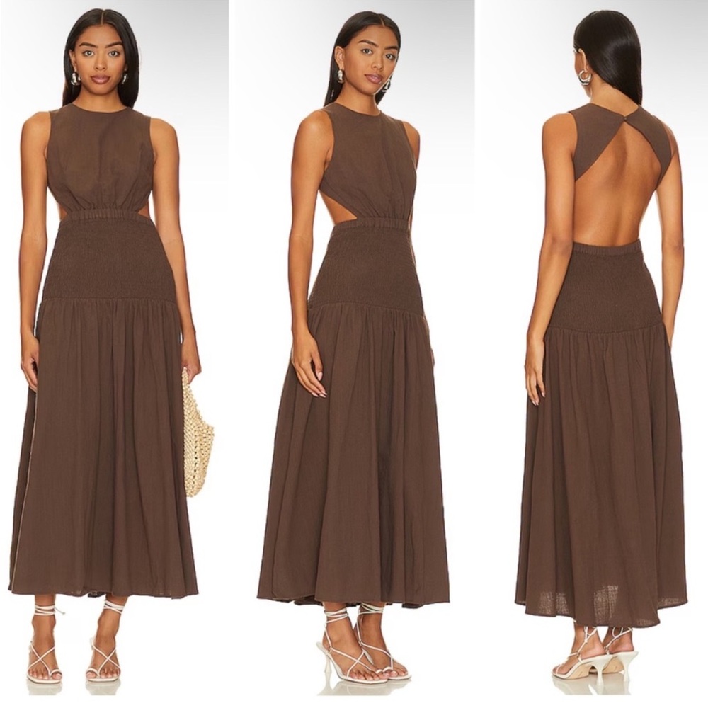 SNDYS Lottie Dress in Chocolate Size XXS